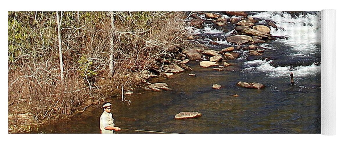Fishing Yoga Mat featuring the photograph Gone Fishing All Day by Allen Nice-Webb