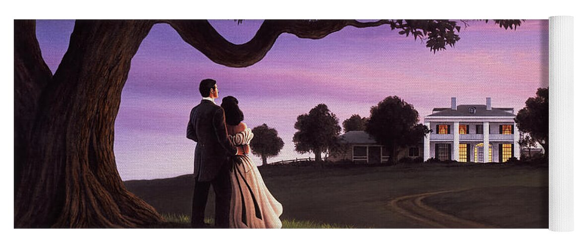 Gone With The Wind Yoga Mat featuring the painting Gone With The Wind by Jerry LoFaro