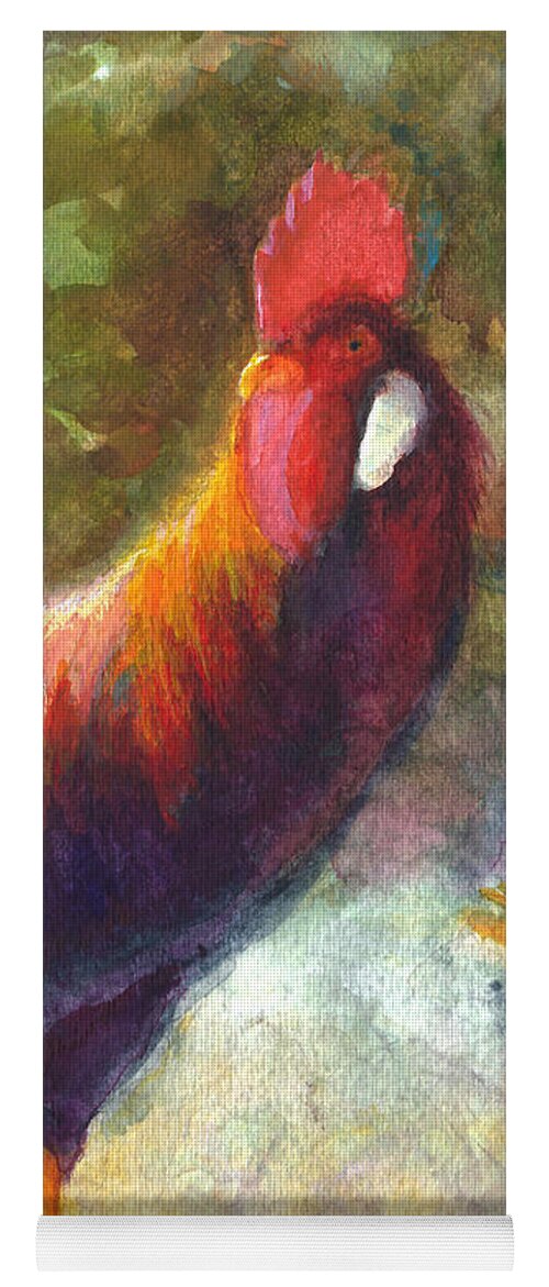 Rooster Yoga Mat featuring the painting Gonzalez the Rooster by Talya Johnson