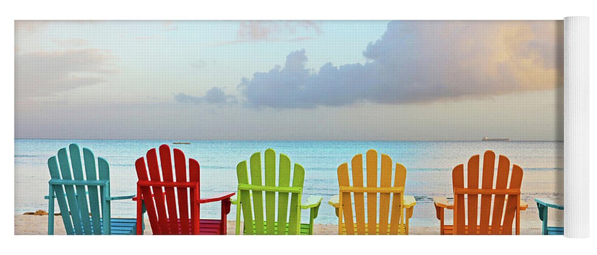 Beach Chairs Yoga Mat featuring the photograph Good Morning Paradise 0746 signed by Jack Schultz