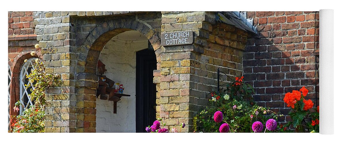 Goodnestone Yoga Mat featuring the photograph Goodnestone Cottage with English Country Garden by Carla Parris