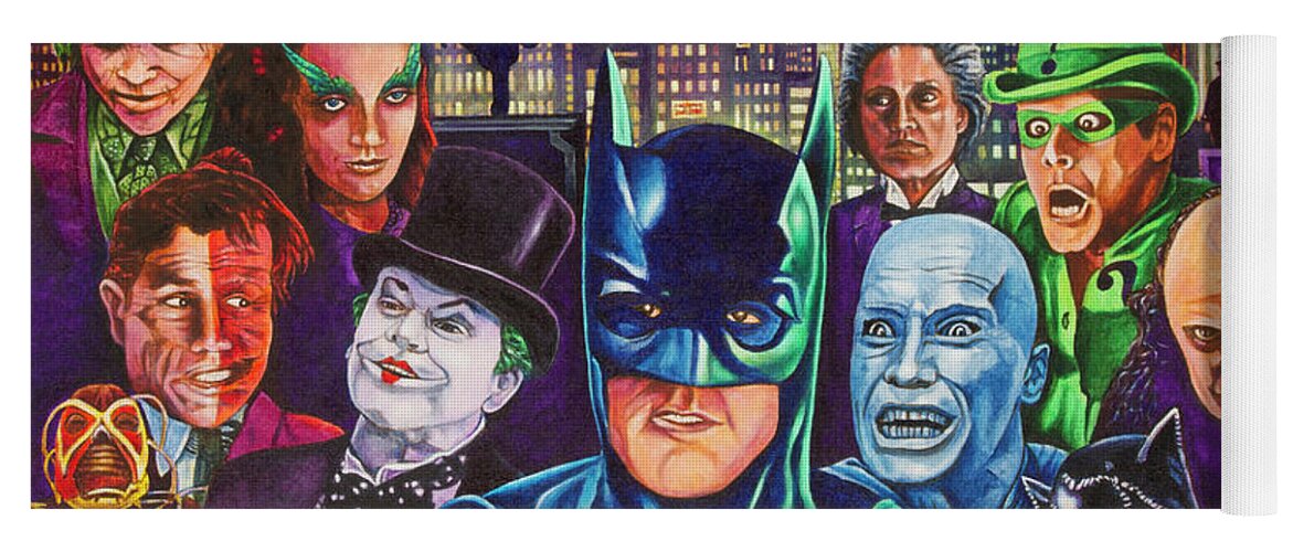 Movie Classics Yoga Mat featuring the painting Gotham City by Michael Frank