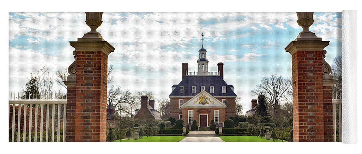Virginia Yoga Mat featuring the photograph Governor's Palace in Williamsburg, Virginia by Nicole Lloyd