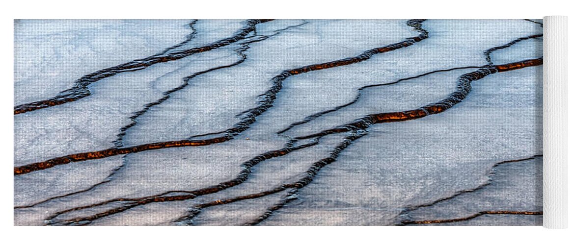 Abstract; Geothermal; Gradations; Hard Water; Hot; Hot Springs; Layers; Pools; Steps; Sulfer; Thermal; Water; Yellowstone; Yoga Mat featuring the photograph Gradations ii by David Andersen