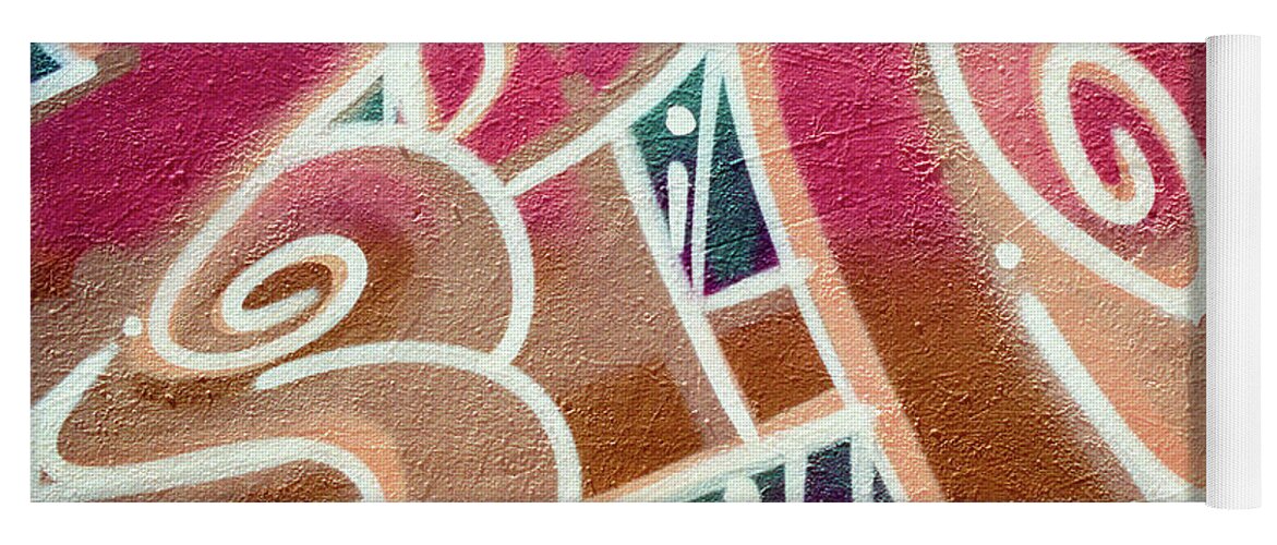 Graffiti Art Yoga Mat featuring the photograph Urban Graffiti Art Abstract 2, North 11th Street, San Jose 1990 by Kathy Anselmo