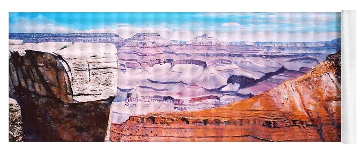Cliff Yoga Mat featuring the painting Grand Canyon Scene by M Diane Bonaparte