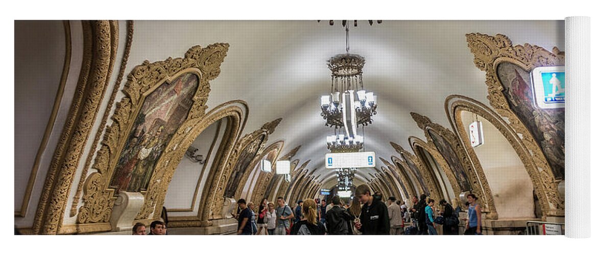 Europe Yoga Mat featuring the photograph Kiyevskaya metro station Moscow by Usha Peddamatham