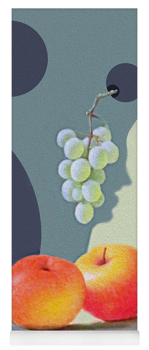 Still Life Yoga Mat featuring the photograph Grapes and Apples by Munir Alawi