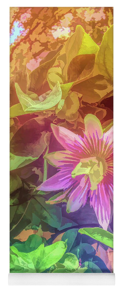 Passion Flower Yoga Mat featuring the photograph Graphic Rainbow Passion Flower 3 by Aimee L Maher ALM GALLERY
