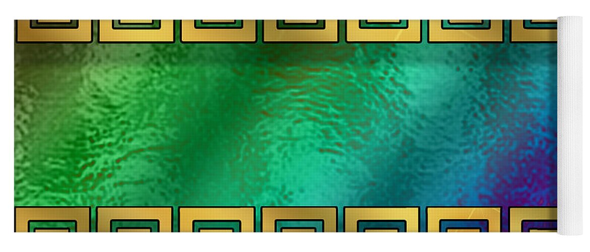 Greek Pattern On Glass Yoga Mat featuring the digital art Greek Pattern on Glass - Horizontal by Chuck Staley