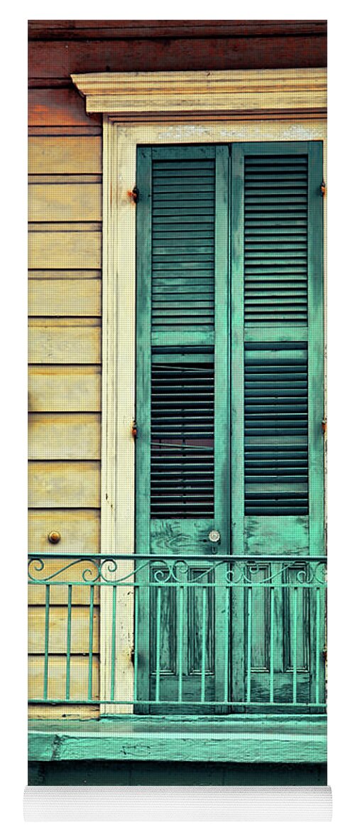 New Orleans Yoga Mat featuring the photograph Green Door by Sylvia Cook