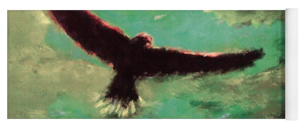 Eagle Yoga Mat featuring the painting Green Sky by Enrico Garff