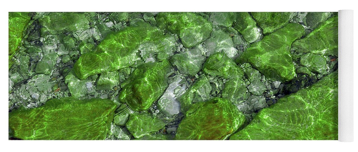 Usa Yoga Mat featuring the photograph Green stone waters by LeeAnn McLaneGoetz McLaneGoetzStudioLLCcom