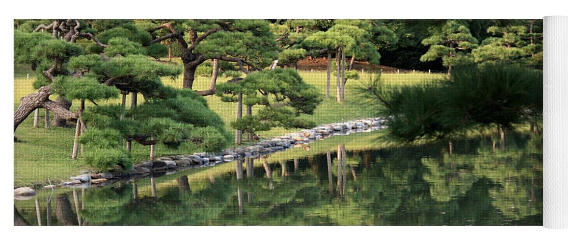 Tokyo Yoga Mat featuring the photograph Green Tokyo Garden by Carol Groenen