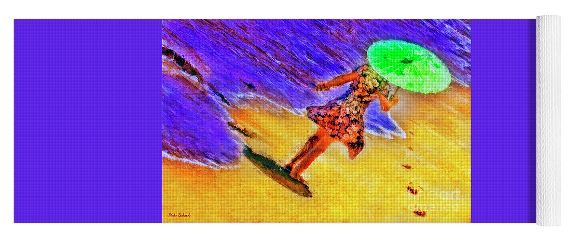  Yoga Mat featuring the photograph Green Unbrella Stroll by Blake Richards