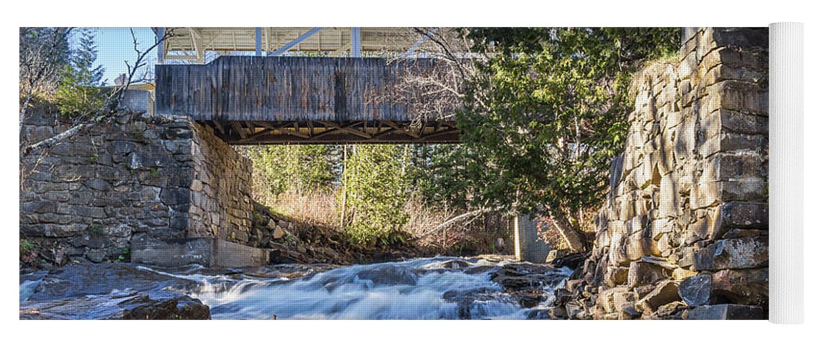 Covered Bridge Yoga Mat featuring the photograph Greenbank Hollow Covered Bridge by Tim Kirchoff
