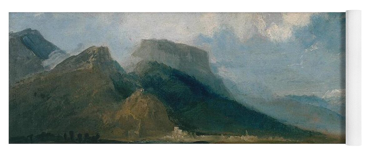 Joseph Mallord William Turner 17751851  Grenoble Seen From The River Drac With Mont Blanc In The Distance Yoga Mat featuring the painting  Grenoble Seen from the River Drac with Mont Blanc in the Distance by Joseph Mallord William