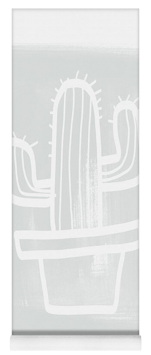 Cactus Yoga Mat featuring the painting Grey and White Cactus- Art by Linda Woods by Linda Woods