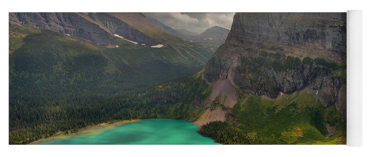 Grinnell Yoga Mat featuring the photograph Grinnell Glacier Trail Summer Storms by Adam Jewell