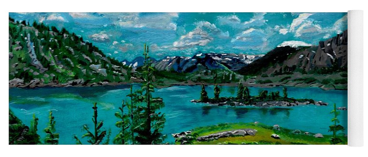 Grizzly Lake Yoga Mat featuring the painting Grizzly Lake by David Bigelow