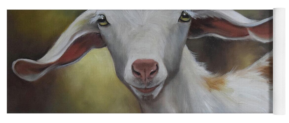 Goat Painting Yoga Mat featuring the painting Groady The Goat by Cheri Wollenberg