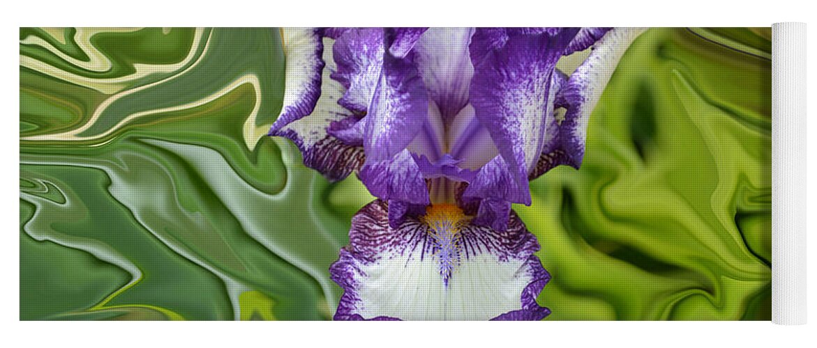 Purple Iris Yoga Mat featuring the photograph Groovy Purple Iris by Rebecca Margraf