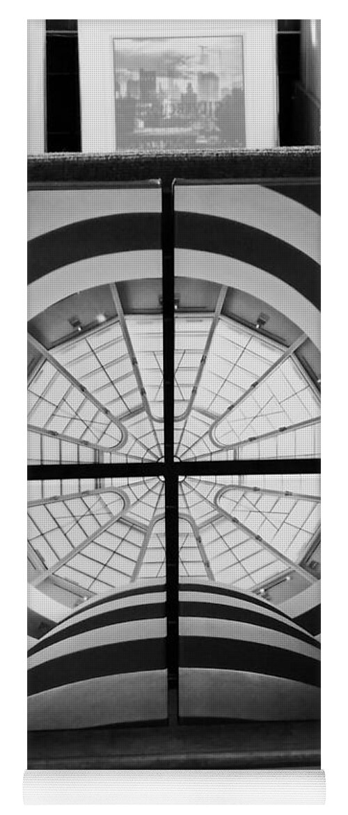 Guggenheim Yoga Mat featuring the photograph Guggenheim In Quarters B W by Rob Hans