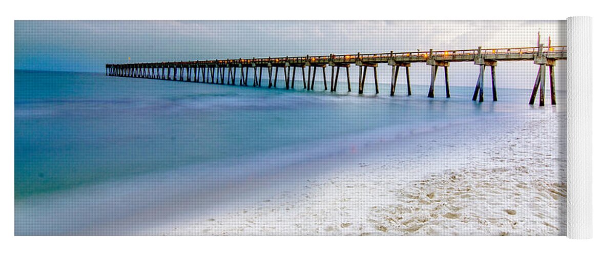 Gulf Of Mexico Yoga Mat featuring the photograph Gulf Pier by Metaphor Photo