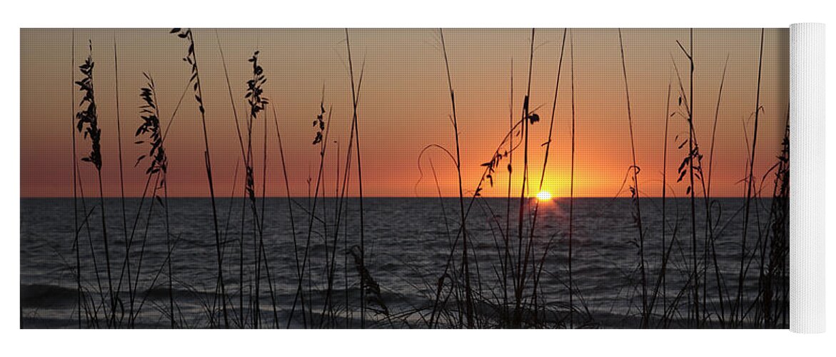 Beach Yoga Mat featuring the photograph Gulf Sunset in Florida by William Kuta