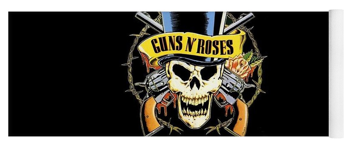 Guns N' Roses Yoga Mat featuring the digital art Guns N' Roses by Super Lovely
