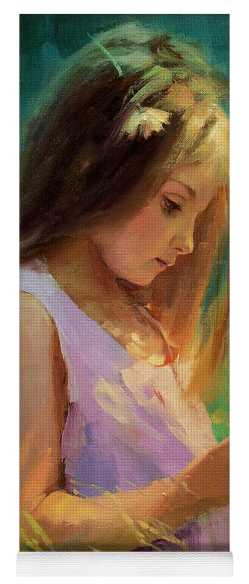 Girl Yoga Mat featuring the painting Hailey by Steve Henderson