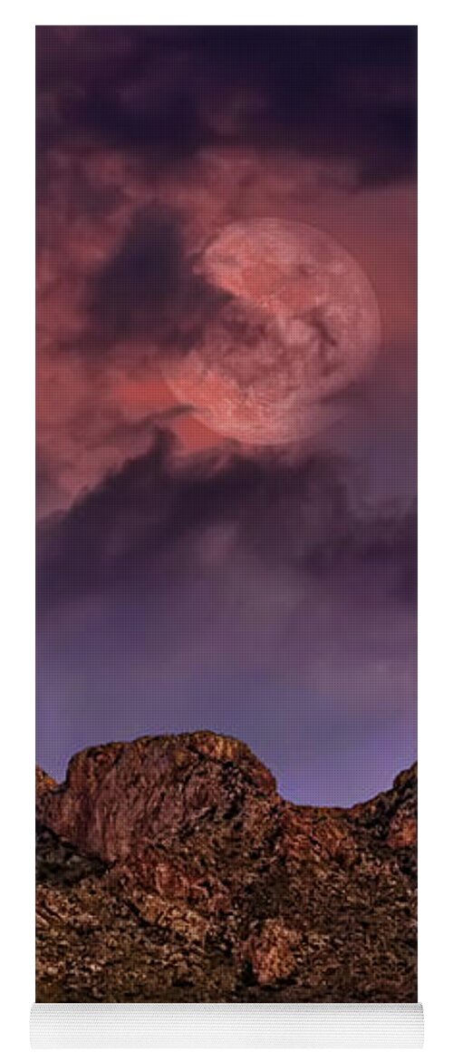 Oro Valley Yoga Mat featuring the photograph Hallow Moon by Mark Myhaver