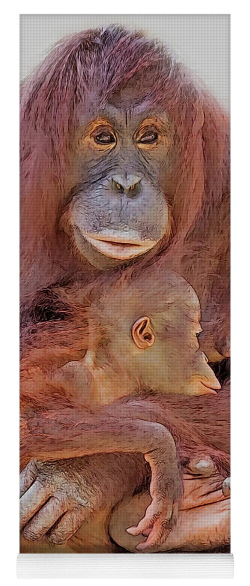 Orangutan Yoga Mat featuring the digital art Hands and Feet by Larry Linton