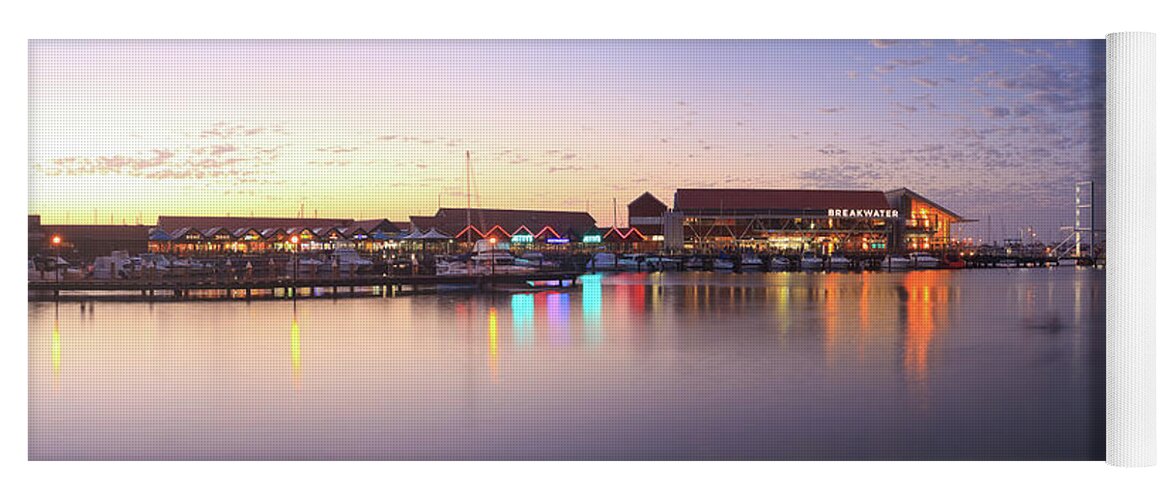 Mad About Wa Yoga Mat featuring the photograph Harbour Lights, Hillarys Boat Harbour by Dave Catley