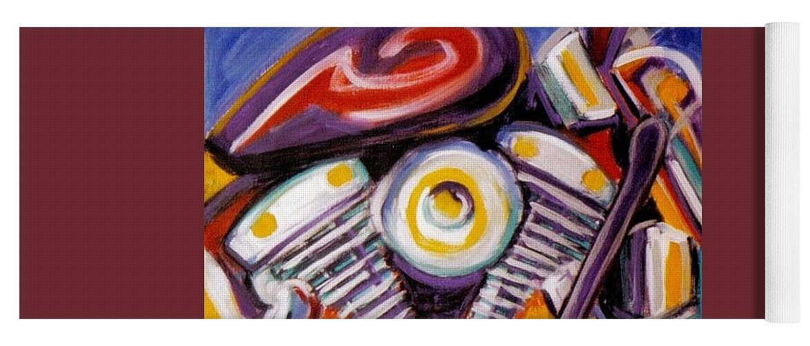 Abstract Yoga Mat featuring the painting Harley Closeup by Anita Burgermeister