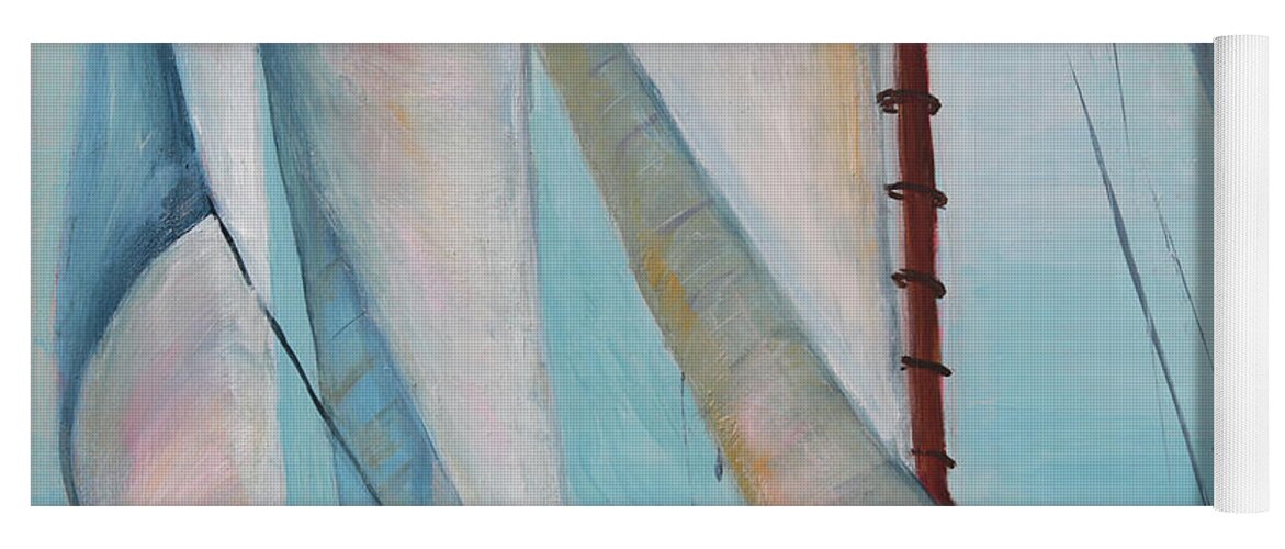 Sails Yoga Mat featuring the painting Harnessed Breeze by Trina Teele