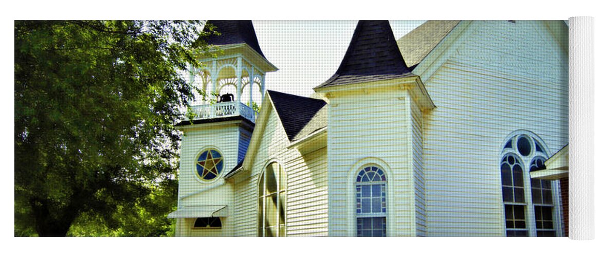 Church Yoga Mat featuring the photograph Hartsburg Baptist Church by Cricket Hackmann