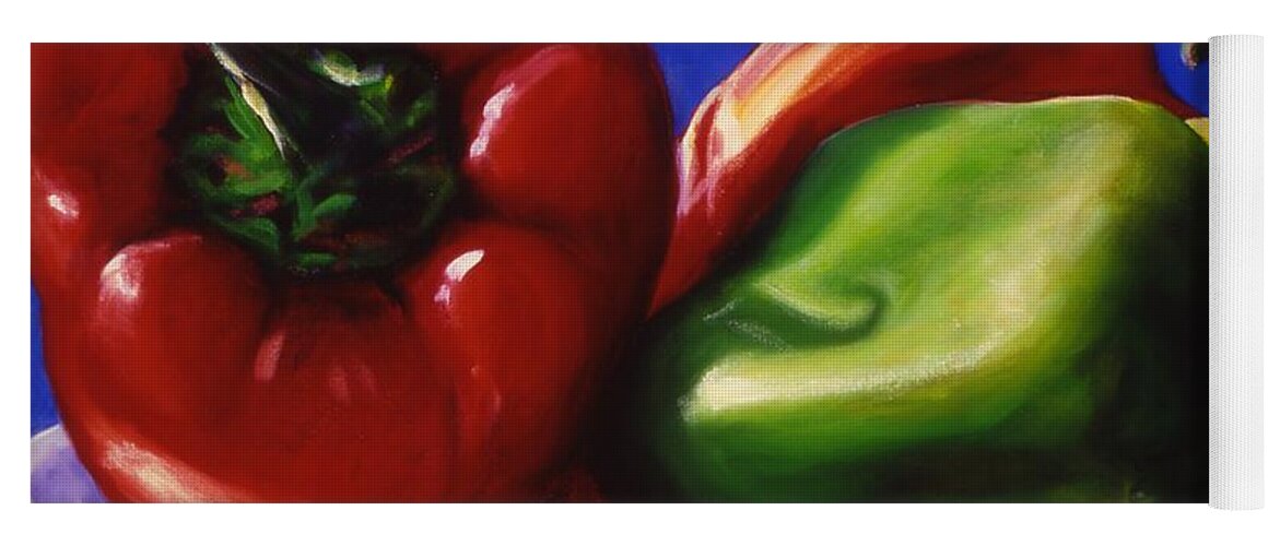 Still Life Yoga Mat featuring the painting Harvest Festival Peppers by Shannon Grissom