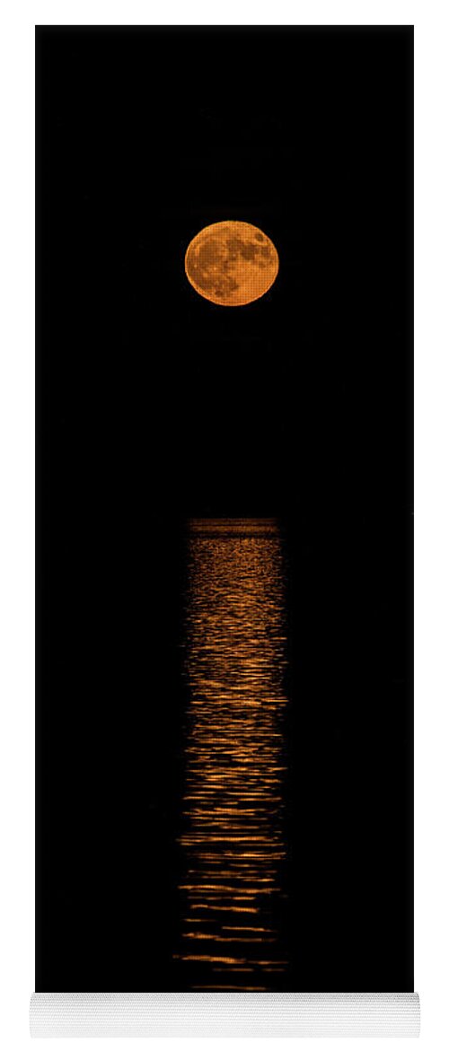 Moon Yoga Mat featuring the photograph Harvest Moonrise by Paul Freidlund