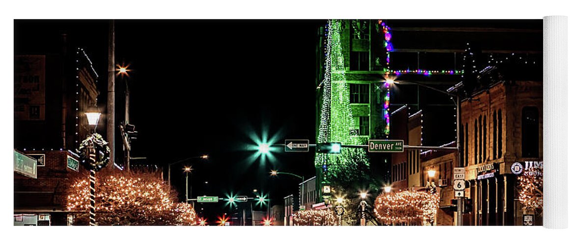 Hastings Yoga Mat featuring the photograph Hastings Nebraska Christmas by Susan Rissi Tregoning