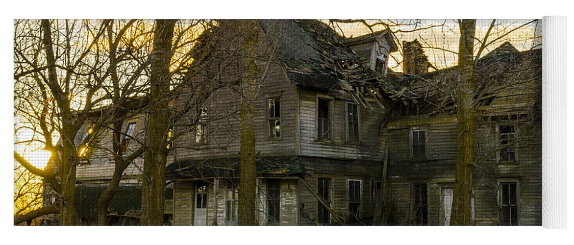 Haunted House Yoga Mat featuring the photograph Haunted Ruin by Steve L'Italien