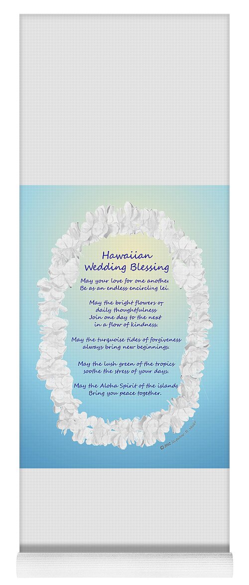 Hawaiian Yoga Mat featuring the drawing Hawaiian Wedding Blessing by Jacqueline Shuler