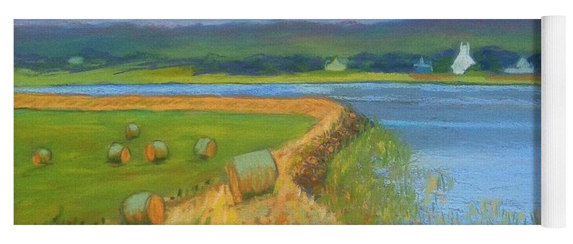 Pastels Yoga Mat featuring the pastel Hay along the Annapolis by Rae Smith PAC