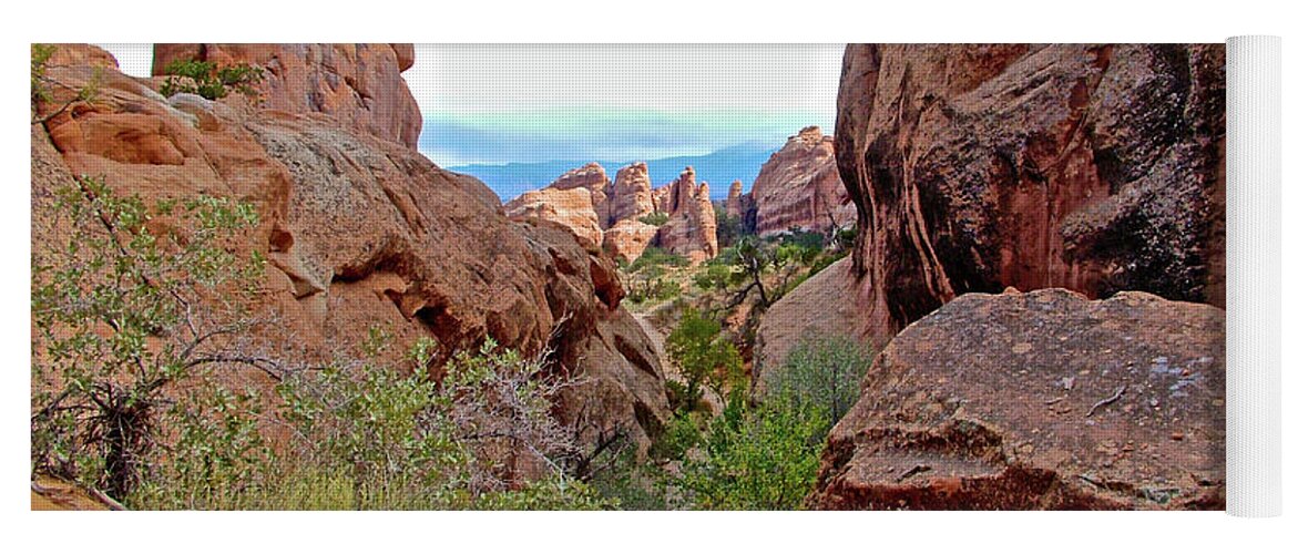 Heading Back On Devils Garden Trail In Arches National Park Yoga Mat featuring the photograph Heading Back on Devil's Garden Trail in Arches National Park, Utah by Ruth Hager