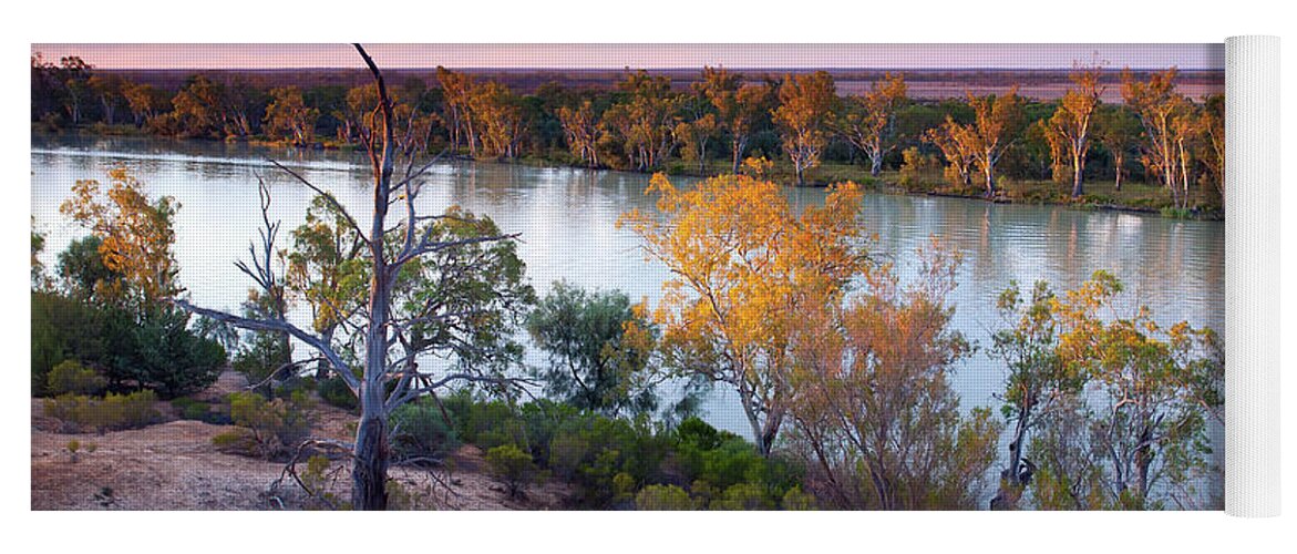 Murray River Heading Cliffs South Australia Paringa Dusk Evening Sunset Landscape Australian Yoga Mat featuring the photograph Heading Cliffs Murray River South Australia by Bill Robinson