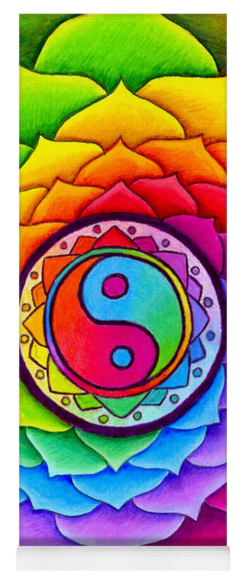 Mandala Yoga Mat featuring the drawing Healing Lotus by Rebecca Wang