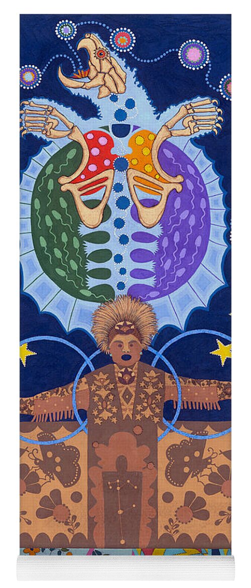 Native American Yoga Mat featuring the painting Healing - nanatawihowin by Chholing Taha