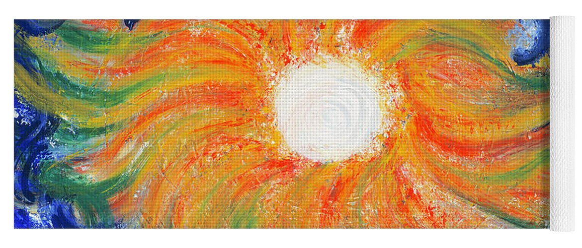 Sun Yoga Mat featuring the painting Healing sun by Heidi Sieber