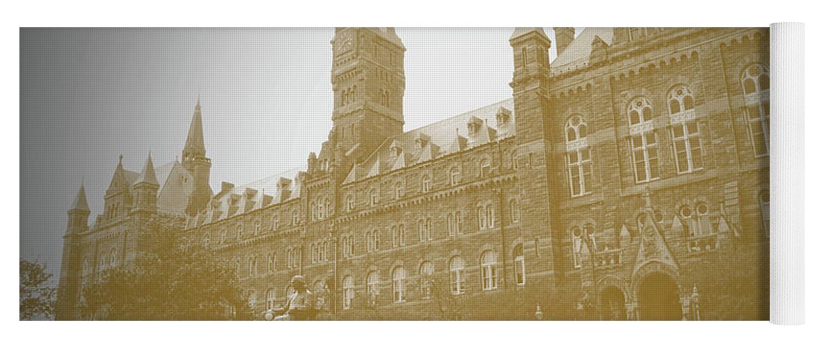 Georgetown Yoga Mat featuring the photograph Healy Hall Sepia by Jost Houk
