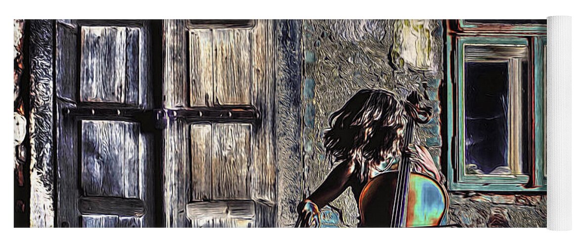 Cello Yoga Mat featuring the photograph Hear the Cello Sing by Pennie McCracken